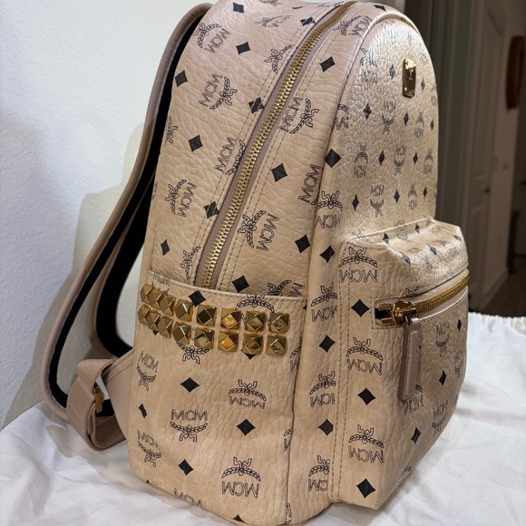 MCM Stark Side Studs Backpack in Visetos -Medium main image 9